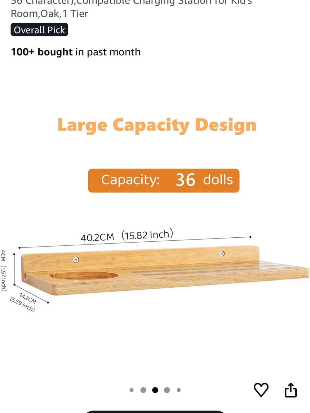 Amazon Natural Wood Wall Shelf with Cup Holder - Natural Oak Finish